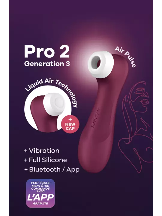 Stimulateur Pro 2 Generation 3 connecté bordeaux