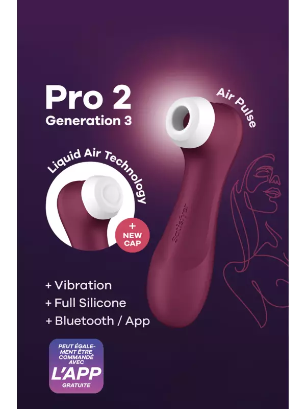 Stimulateur Pro 2 Generation 3 connecté bordeaux