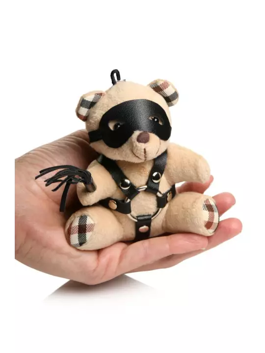 Porte-clés Teddy Bear BDSM avec martinet
