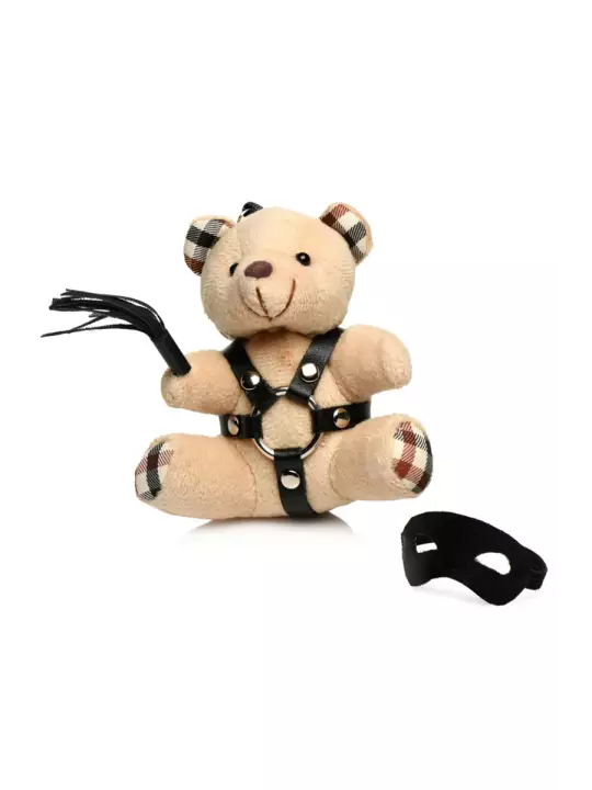 Porte-clés Teddy Bear BDSM avec martinet