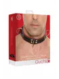 Collier Bondage Deluxe rouge et noir - Ouch!