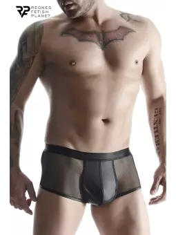 Boxer noir wetlook et mesh - Regnes