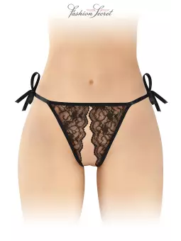 String noir ouvert à nouer Stella - Fashion Secret