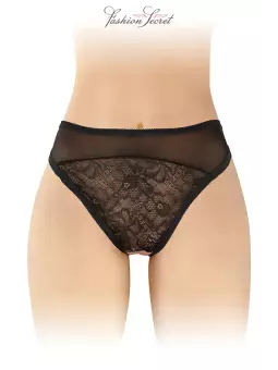Tanga noir ouvert Ava - Fashion Secret
