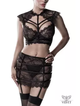 Set érotique jupe à jarretelles et top dentelle - Grey Velvet