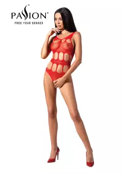 Body ouvert résille BS083 - Rouge