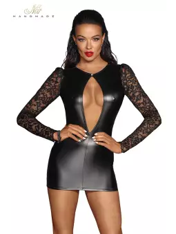 Mini robe wetlook et dentelle F253