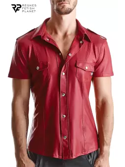 Chemise manches courtes wetlook rouge Carlo - Regnes
