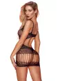 Robe noire sexy résille et ajourée -Paris Hollywood