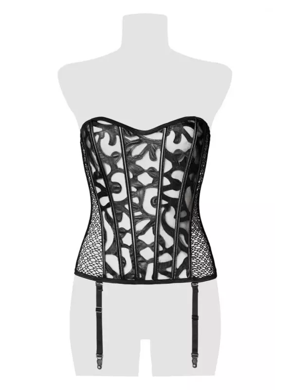 Corset bustier à jarretelles - Grey Velvet