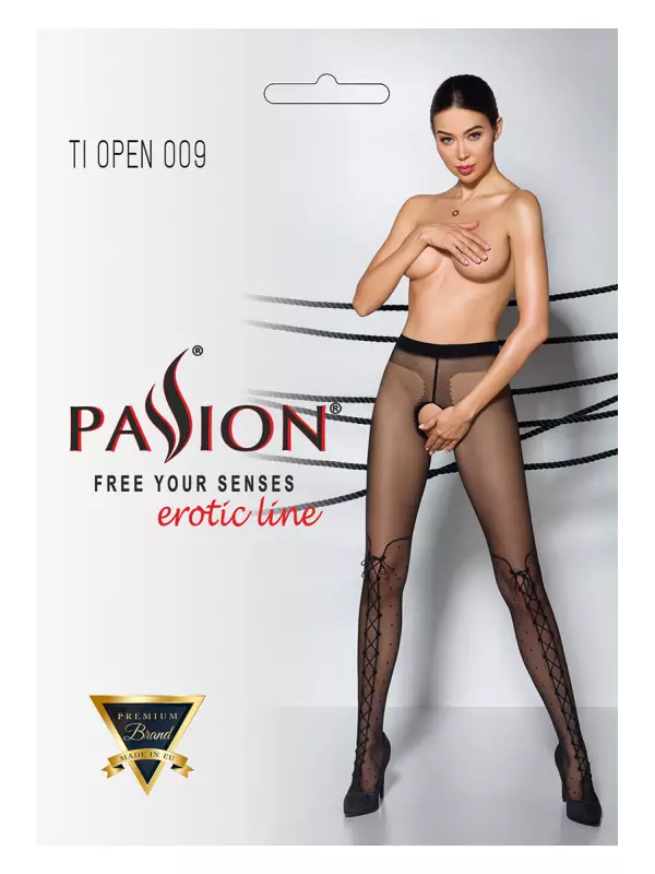 Collants ouverts TI009 20 deniers - noir