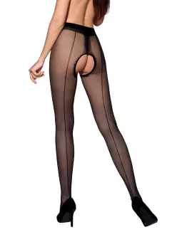Collants ouverts couture TI022 - noir