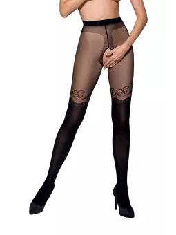 Collants ouverts TI012 20/40 deniers - noir