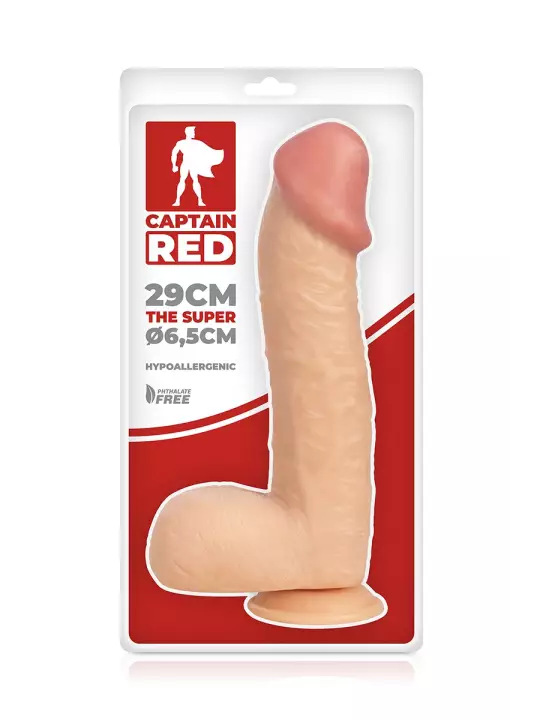 Gode XXL The Super 29 x 6,5 cm - Captain Red Gode XXL The Super 29 x 6,5 cm - Captain Red