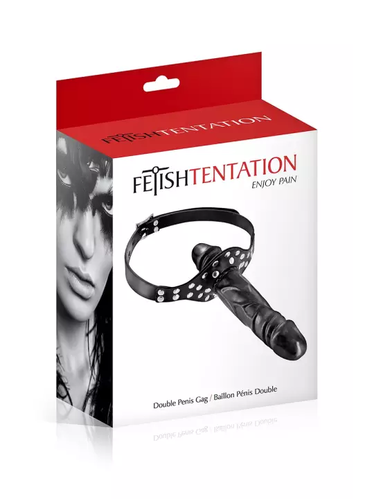 Bâillon double gode black - Fetish Tentation
