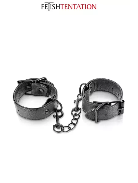 Menottes simili cuir ajustables - Fetish Tentation