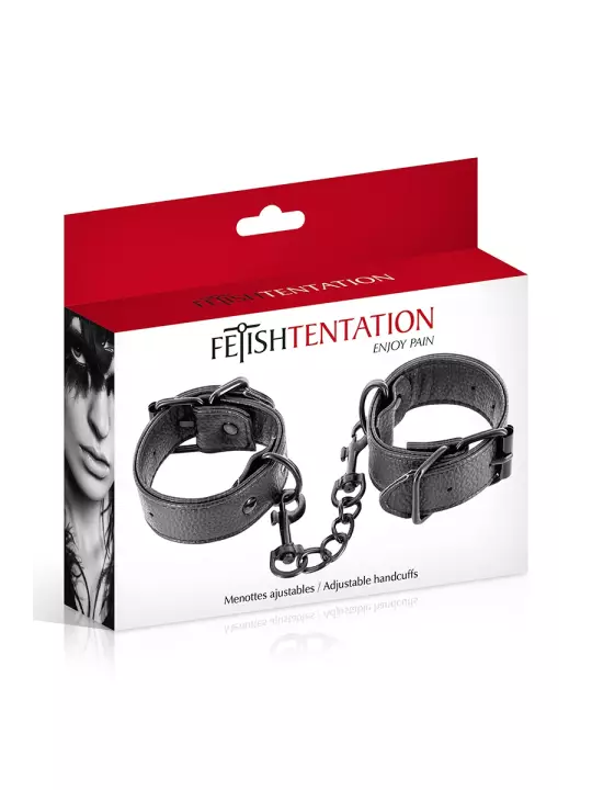Menottes simili cuir ajustables - Fetish Tentation