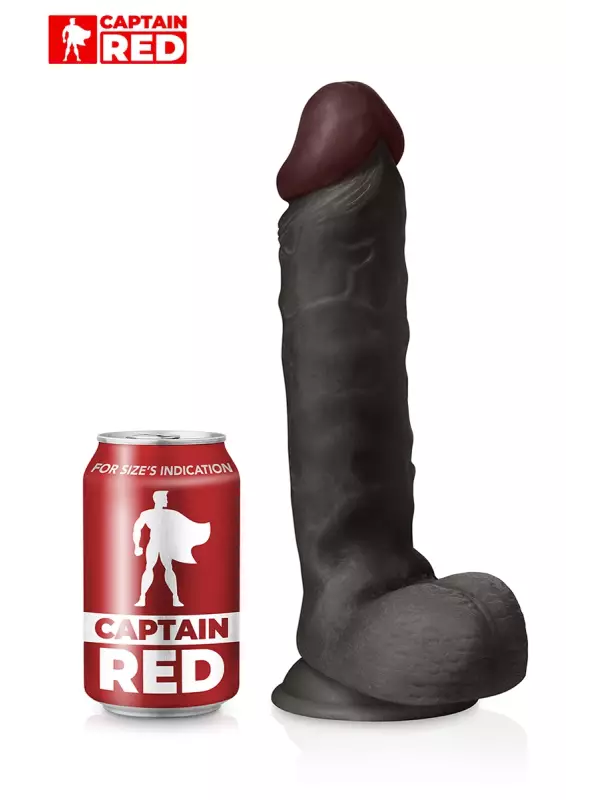 Gode réaliste The Intense Black 24 x 5 cm - Captain Red