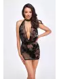 Mini robe dos nu Mythos F313 tulle floqué Mini robe dos nu Mythos F313 tulle floqué