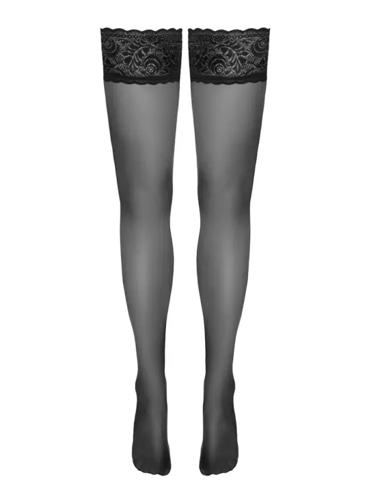 Bas autofixants noir Hold up - Cotelli Legwear Bas autofixants noir Hold up - Cotelli Legwear