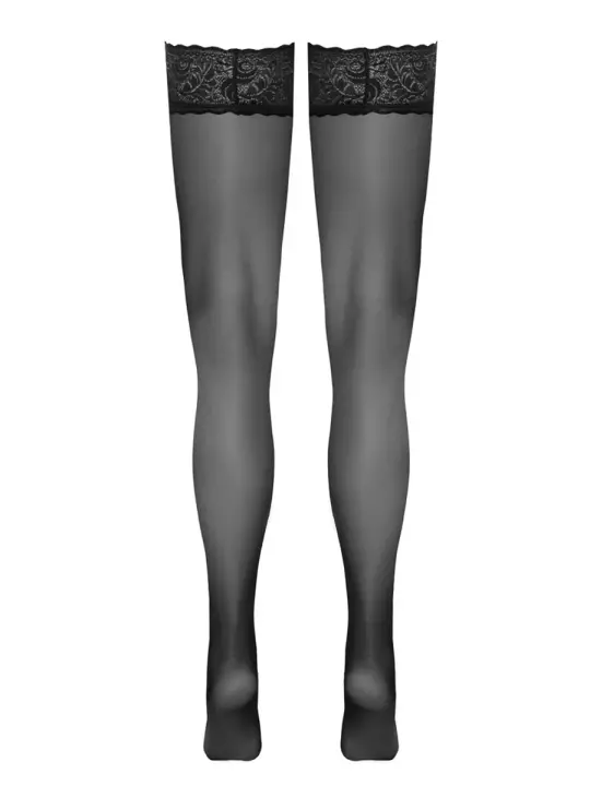 Bas autofixants noir Hold up - Cotelli Legwear Bas autofixants noir Hold up - Cotelli Legwear