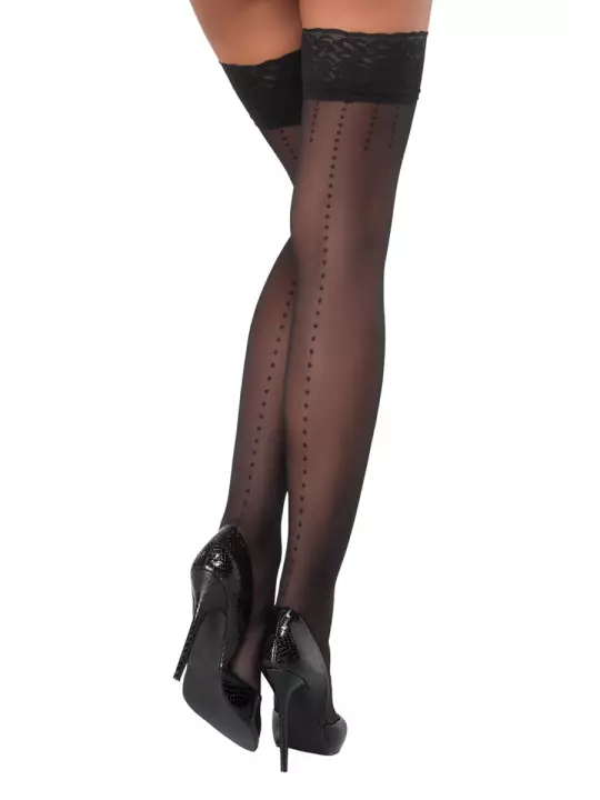Bas autofixants noir Hold up 2 - Cotelli Legwear Bas autofixants noir Hold up 2 - Cotelli Legwear