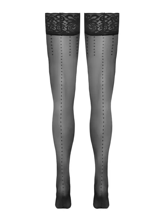 Bas autofixants noir Hold up 2 - Cotelli Legwear Bas autofixants noir Hold up 2 - Cotelli Legwear