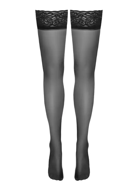 Bas autofixants noir Hold up 3 - Cotelli Legwear Bas autofixants noir Hold up 3 - Cotelli Legwear