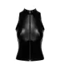 Top zippé Glam F324 vinyle et wetlook Top zippé Glam F324 vinyle et wetlook