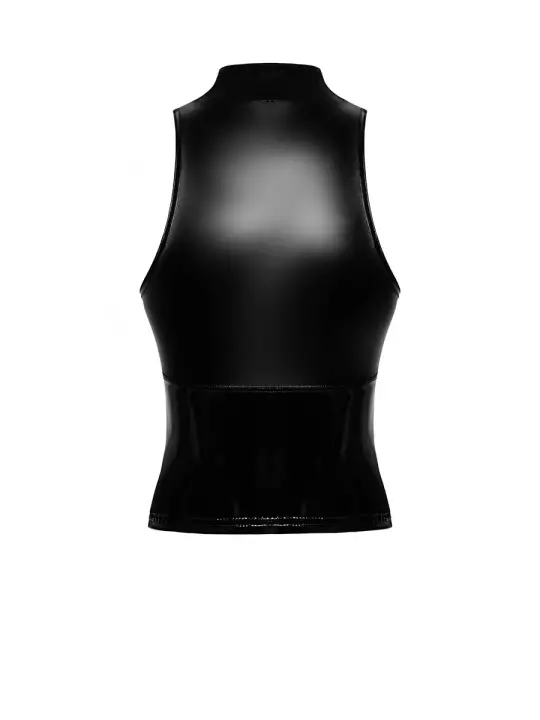 Top zippé Glam F324 vinyle et wetlook Top zippé Glam F324 vinyle et wetlook