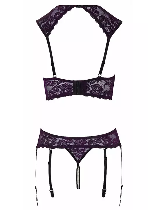 Ensemble lingerie ouverte violet - Cotelli Lingerie Ensemble lingerie ouverte violet - Cotelli Lingerie
