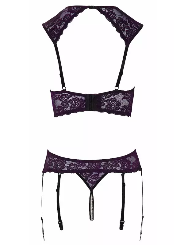 Ensemble lingerie ouverte violet - Cotelli Lingerie