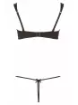 Ensemble dentelle string ouvert et seins nus noir - Cottelli Lingerie Ensemble dentelle string ouvert et seins nus noir - Cottelli Lingerie