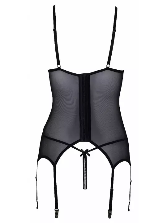 Guêpière seins nus et string ouvert résille et perles - Cottelli Lingerie Guêpière seins nus et string ouvert résille et perles - Cottelli Lingerie