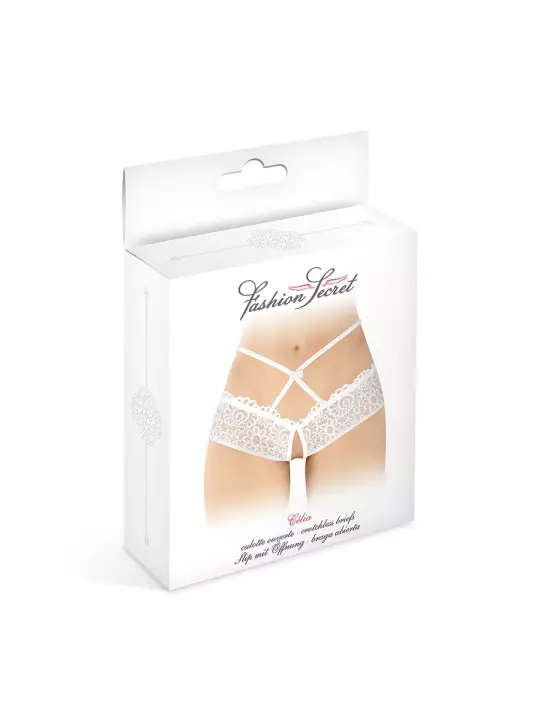 Culotte ouverte blanche Celia - Fashion Secret