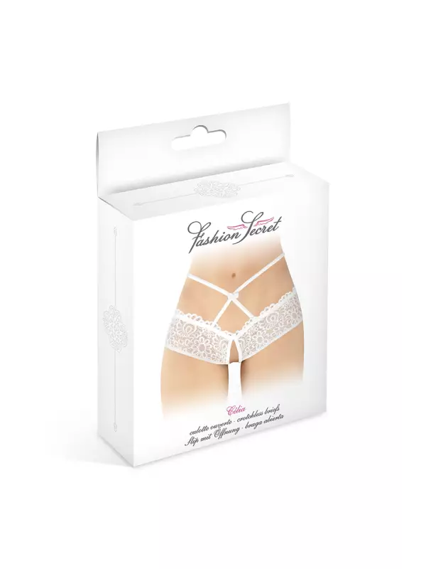 Culotte ouverte blanche Celia - Fashion Secret