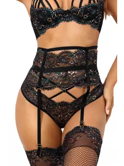 Porte-jarretelles dentelle Noir V-10362 - Axami