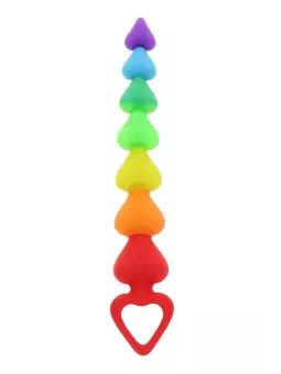 Stimulateur anal Rainbow Heart Beads - Toyjoy