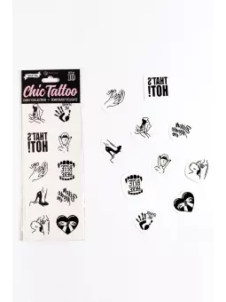 10 tatouages temporaires Kinky Collection - Secret Play