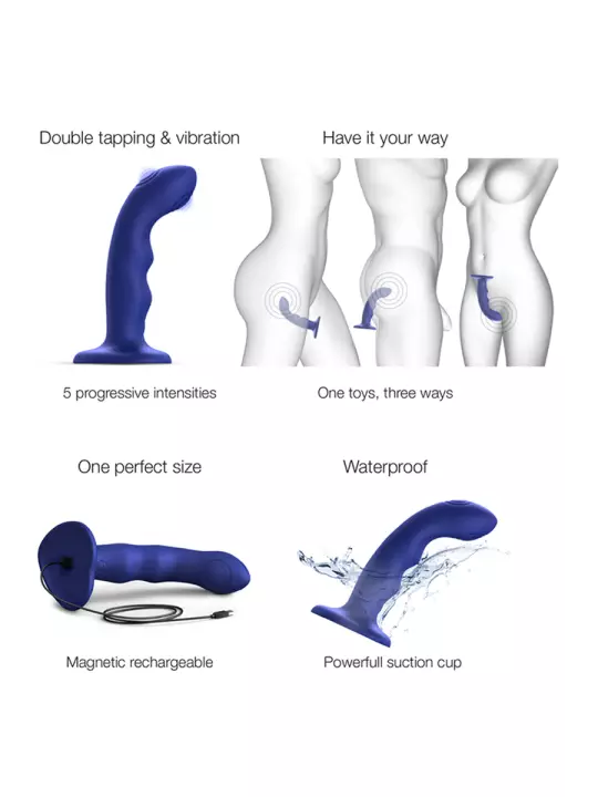 Vibro Tapping dildo wave bleu - Strap on Me