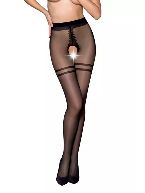 Collants ouverts TI015 20 deniers - noir