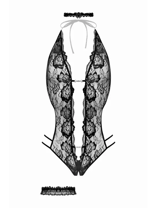 Ensemble body ouvert Renee noir - Christine