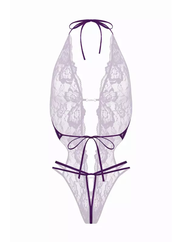 Body string ouvert Renee violet - Christine